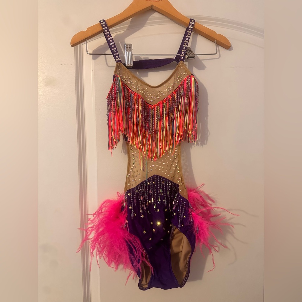 Pink / purple child medium glamour dance costume